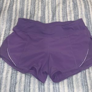 Purple 4” lululemon shorts